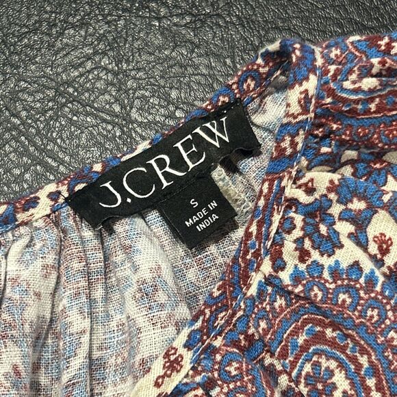 J Crew Linen Dress Womens Small Palermo Smocked Waist Pockets Puff Sleeve Floral - Picture 3 of 8